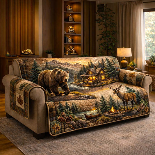 Rustic Lodge Quilted Sofa Cover GFTOMA9908