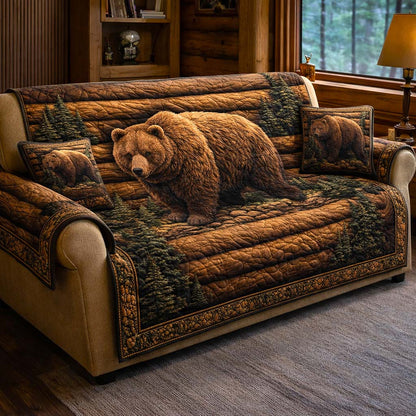 Rustic Wildlife Quilted Sofa Cover GFTOMA9912