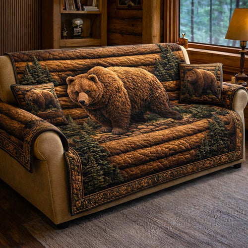 Rustic Wildlife Quilted Sofa Cover GFTOMA9912