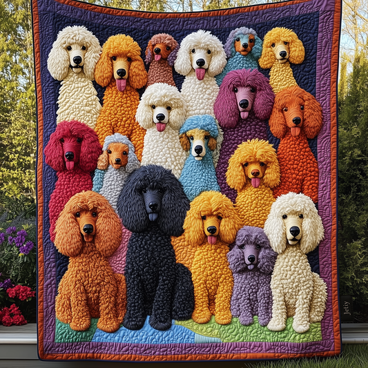 Energetic Poodle Quilted Blanket GFTONL1276