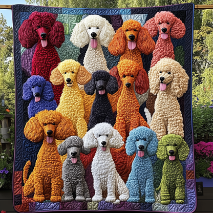 Energetic Poodle Quilted Blanket GFTONL1277