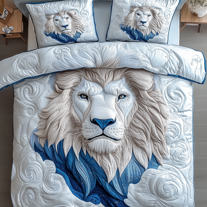 Blue Swirl Lion King 3-Piece Quilted Bedding Set GFTONL1577