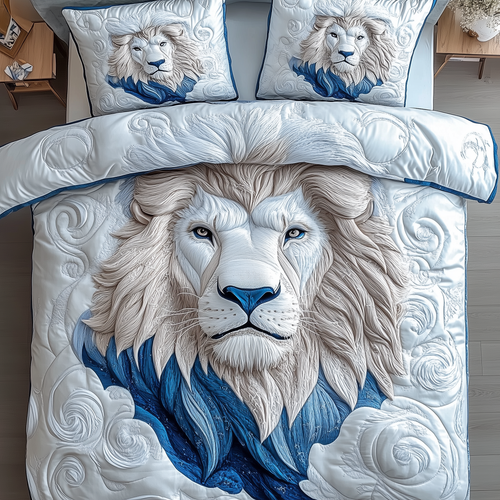 Blue Swirl Lion King 3-Piece Quilted Bedding Set GFTONL1577
