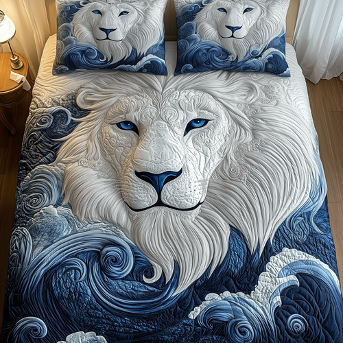 Blue Swirl Lion King 3-Piece Quilted Bedding Set GFTONL1580