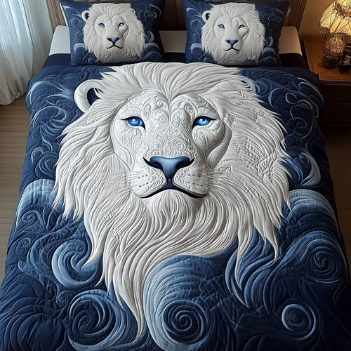 Blue Swirl Lion King 3-Piece Quilted Bedding Set GFTONL1581