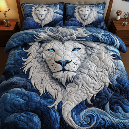 Blue Swirl Lion King 3-Piece Quilted Bedding Set GFTONL1584