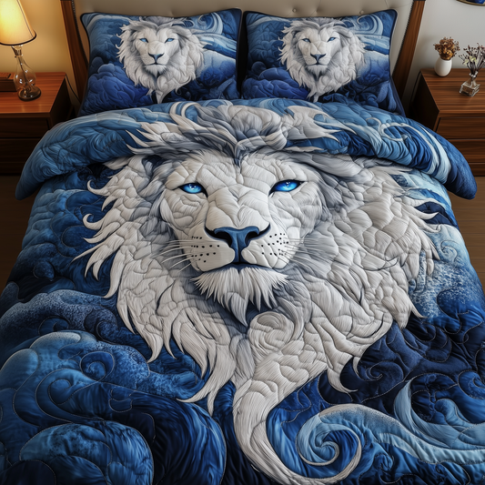 Blue Swirl Lion King 3-Piece Quilted Bedding Set GFTONL1584