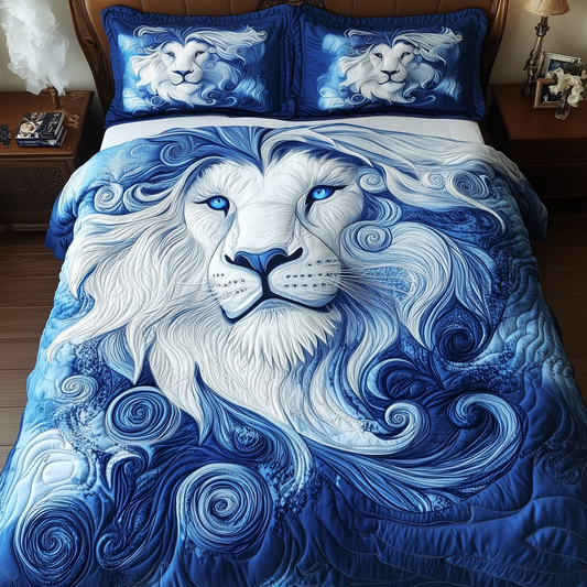 Blue Swirl Lion King 3-Piece Quilted Bedding Set GFTONL1586