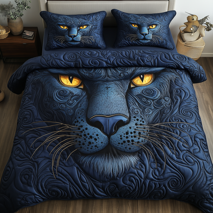 Blue Panther 3-Piece Quilted Bedding Set GFTONL1589