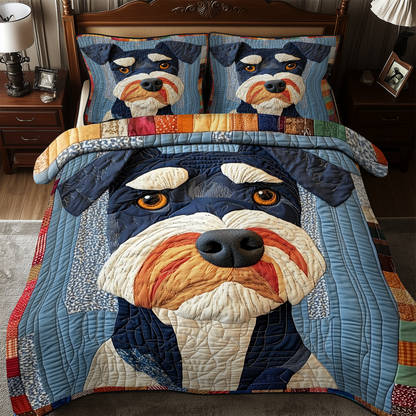 Schnauzer 3-Piece Quilted Bedding Set GFTONL2058