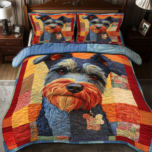 Schnauzer 3-Piece Quilted Bedding Set GFTONL2063