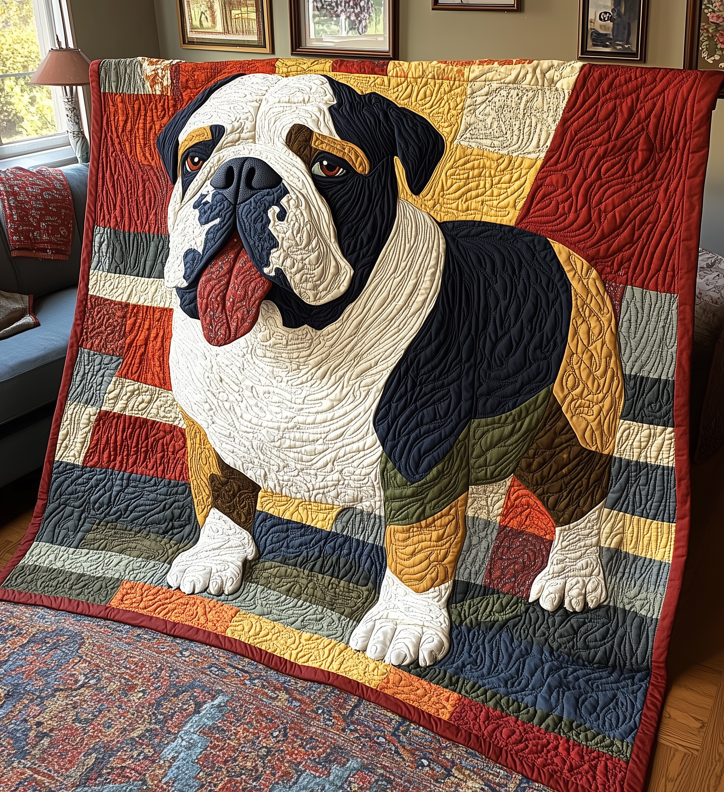 Bulldog Quilted Blanket GFTONL2111