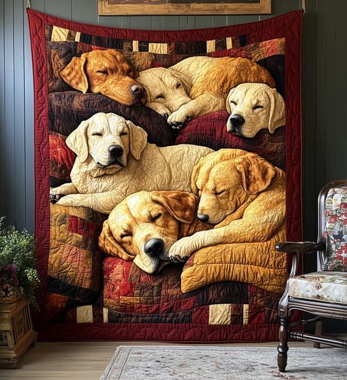 Sleeping Labrador Retriever Quilted Blanket GFTONL2154