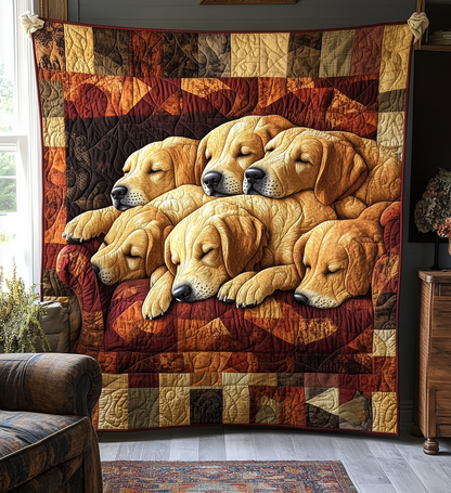 Sleeping Labrador Retriever Quilted Blanket GFTONL2156