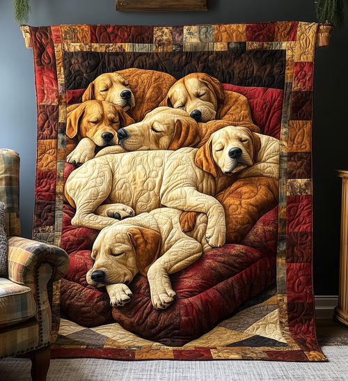 Sleeping Labrador Retriever Quilted Blanket GFTONL2158