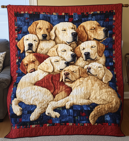 Sleeping Labrador Retriever Quilted Blanket GFTONL2164