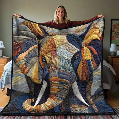 Commanding Elephant Quilted Blanket GFTONL2234