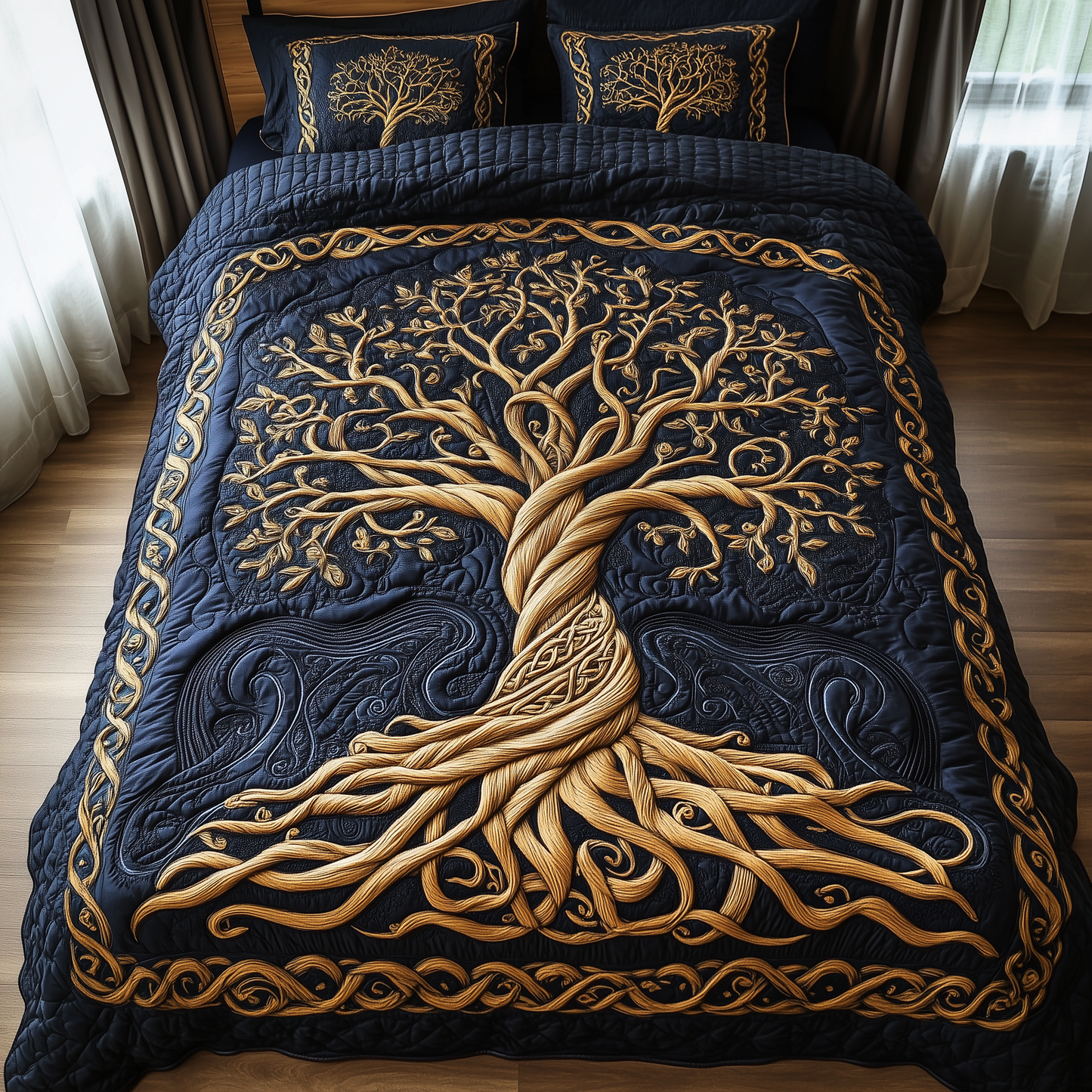 Eternal Tree Of Life 3-Piece Quilted Bedding Set GFTONL2293