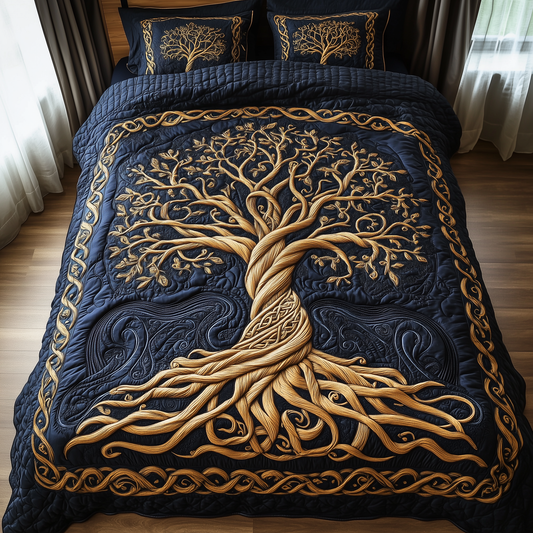 Eternal Tree Of Life 3-Piece Quilted Bedding Set GFTONL2293