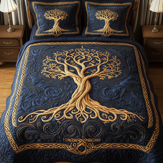 Eternal Tree Of Life 3-Piece Quilted Bedding Set GFTONL2295