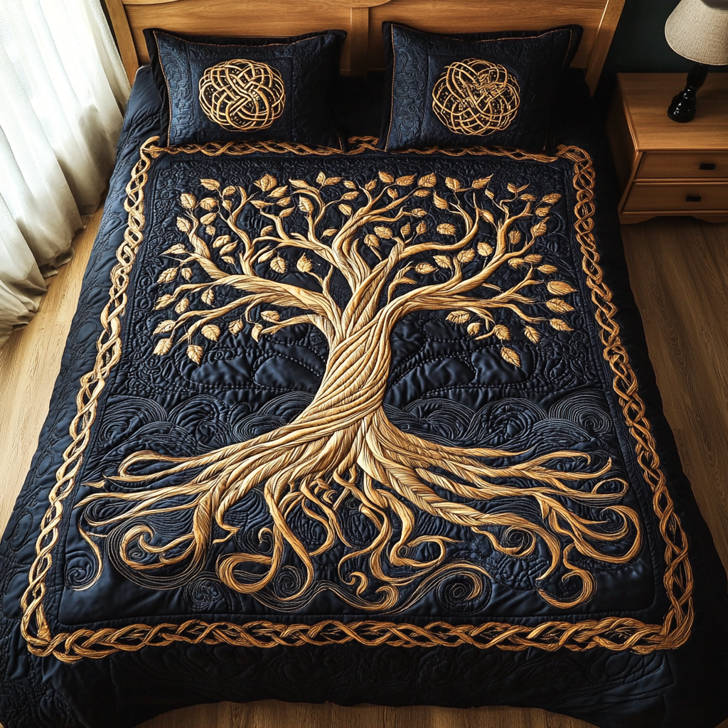 Eternal Tree Of Life 3-Piece Quilted Bedding Set GFTONL2298