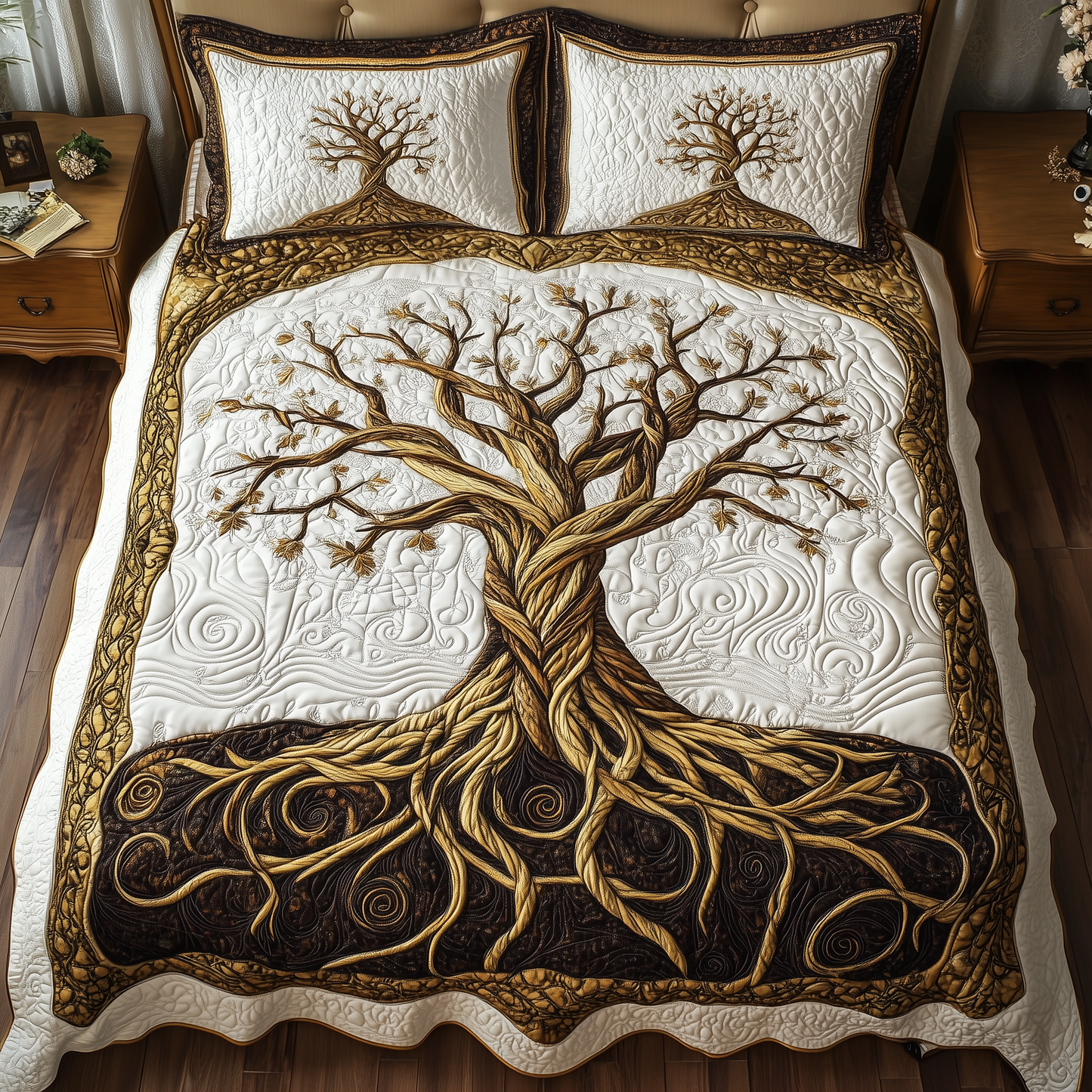 Eternal Tree Of Life 3-Piece Quilted Bedding Set GFTONL2309