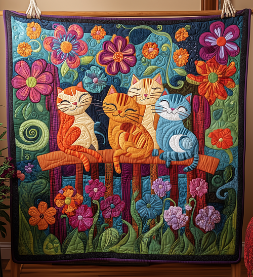 Garden Whiskers Quilted Blanket GFTONL2601