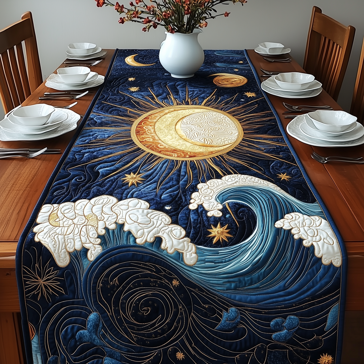 Sound Of Ocean Quilted Table Runner GFTONL2726