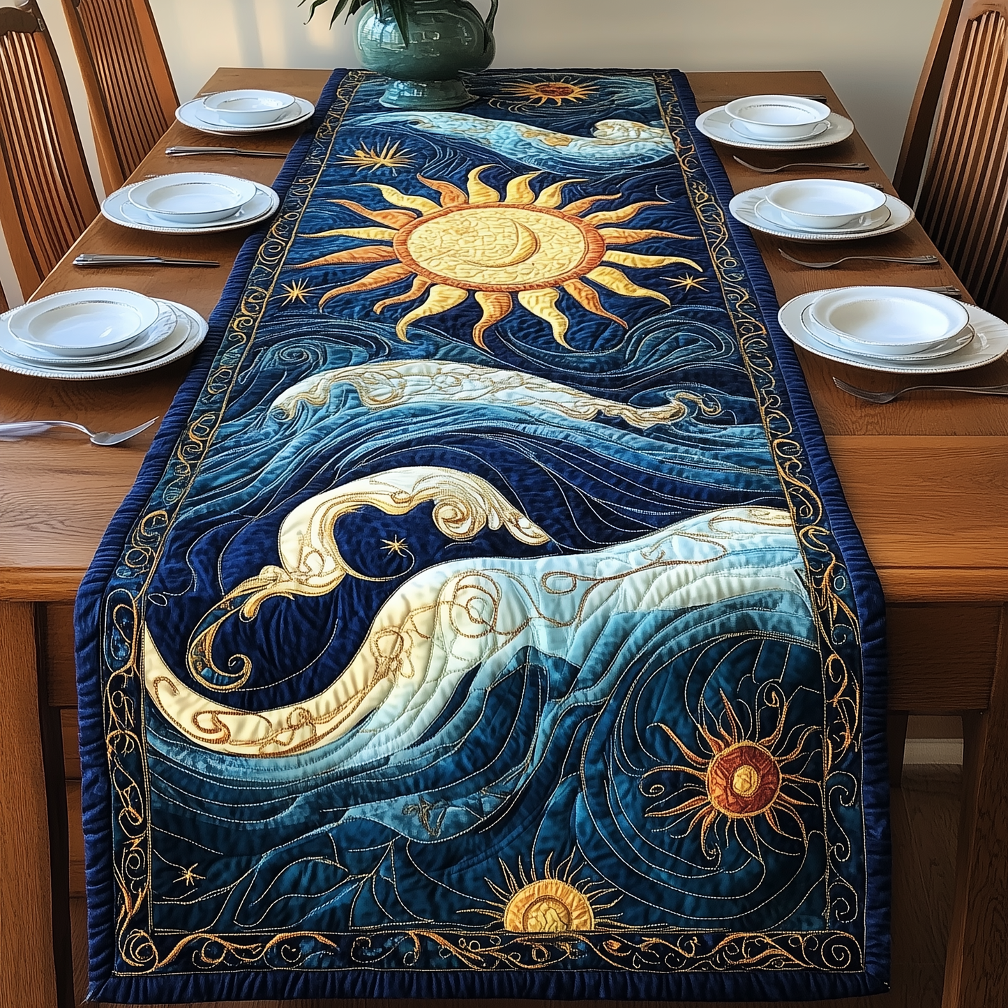 Sound Of Ocean Quilted Table Runner GFTONL2727