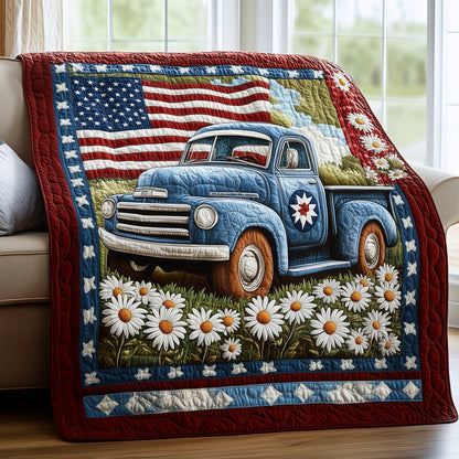 Patriotic America Truck Quilted Blanket GFTONL2786