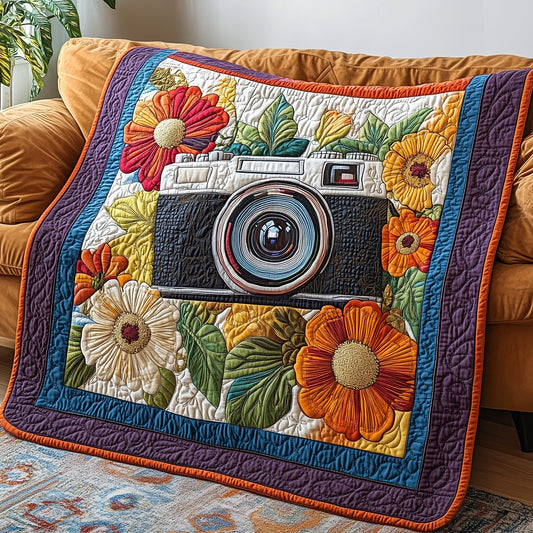 Vintage Camera Quilted Blanket GFTONL2899
