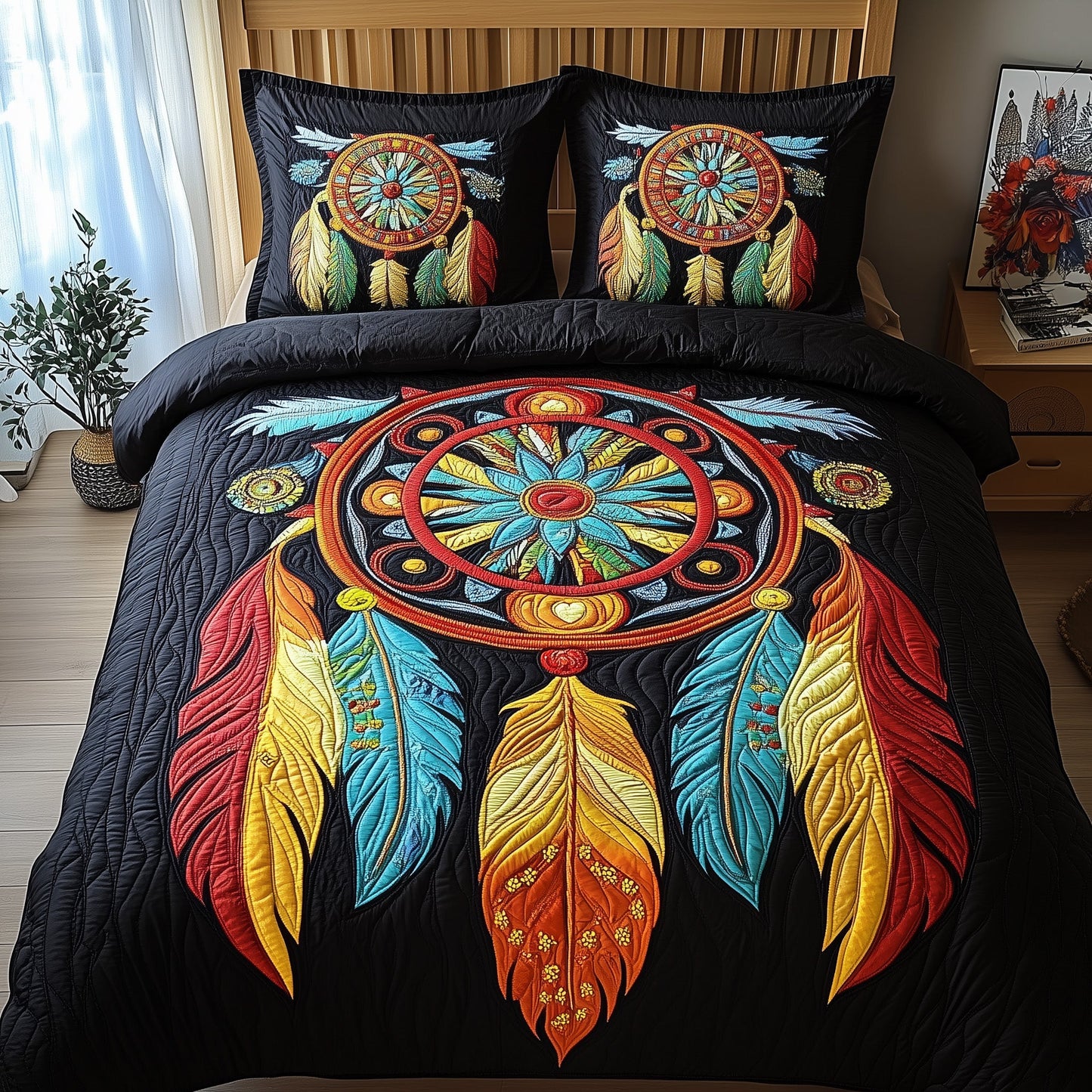 Ethereal Dreamcatcher 3-Piece Quilted Bedding Set GFTONL3013