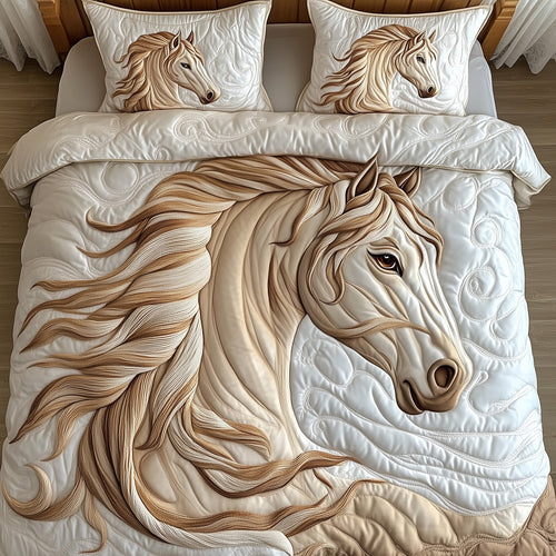 Freedom Horse 3-Piece Quilted Bedding Set GFTONL3087