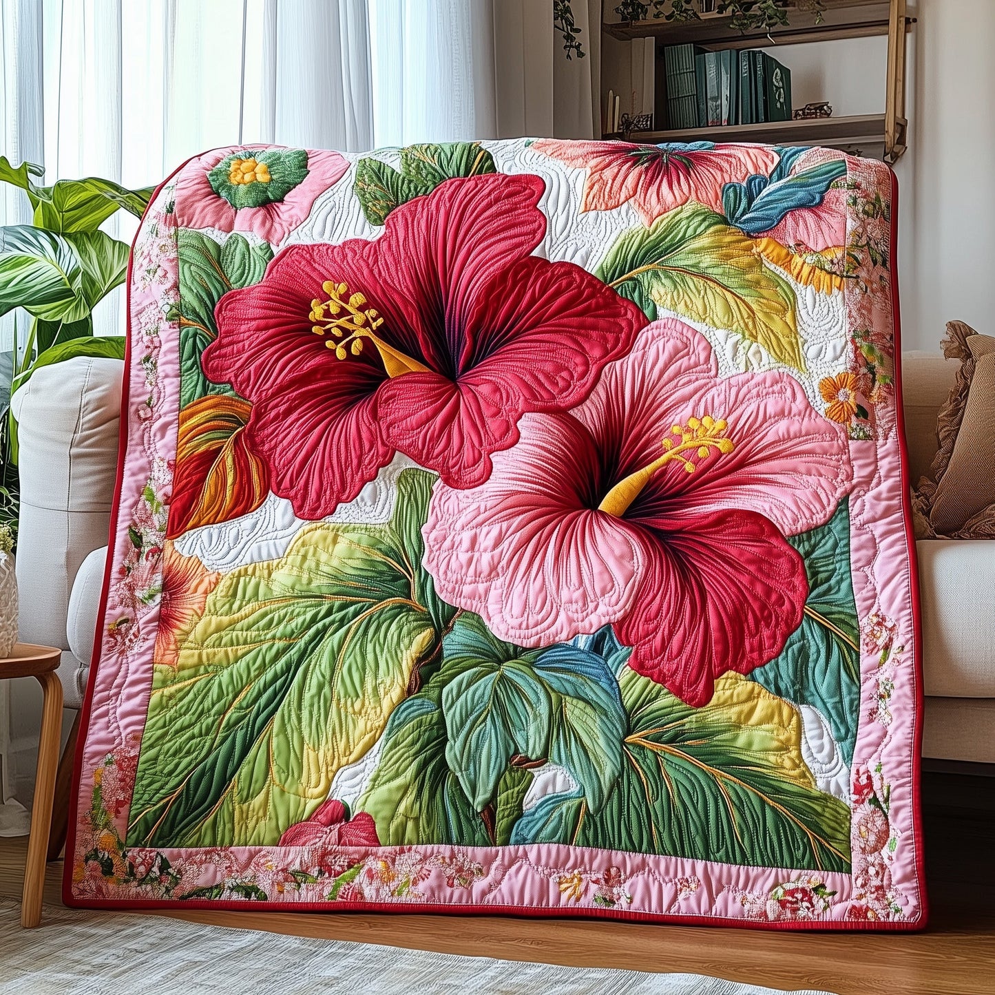 Hibiscus Charm Quilted Blanket GFTONL3101