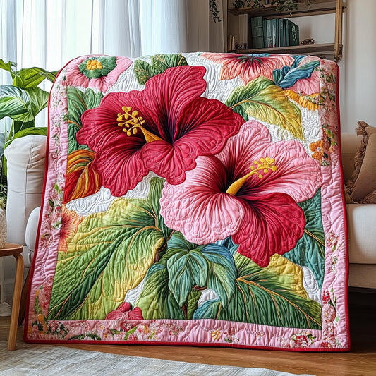 Hibiscus Charm Quilted Blanket GFTONL3101
