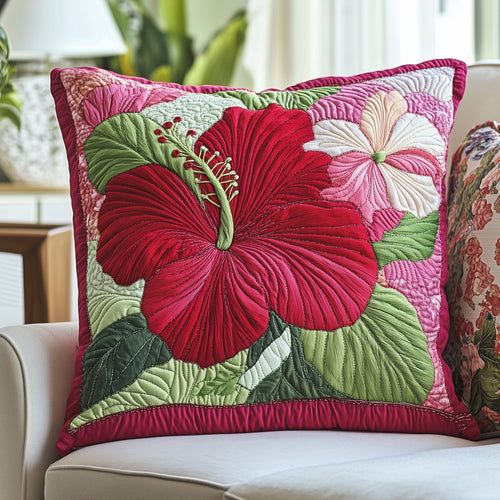 Hibiscus Charm Quilted Pillow Case GFTONL3124