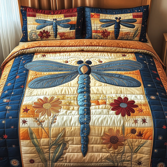 Dragonfly Charm 3-Piece Quilted Bedding Set GFTONL3153