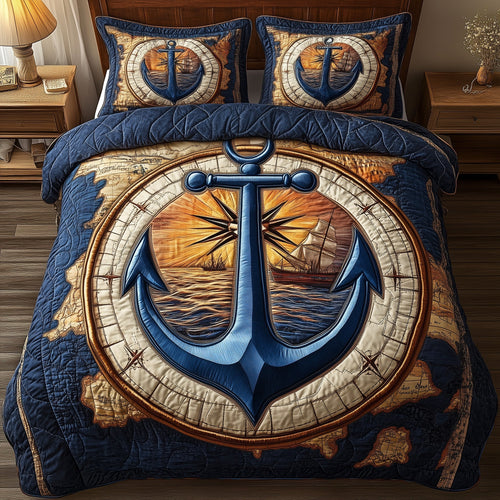 Anchor Life 3-Piece Quilted Bedding Set GFTONL3201