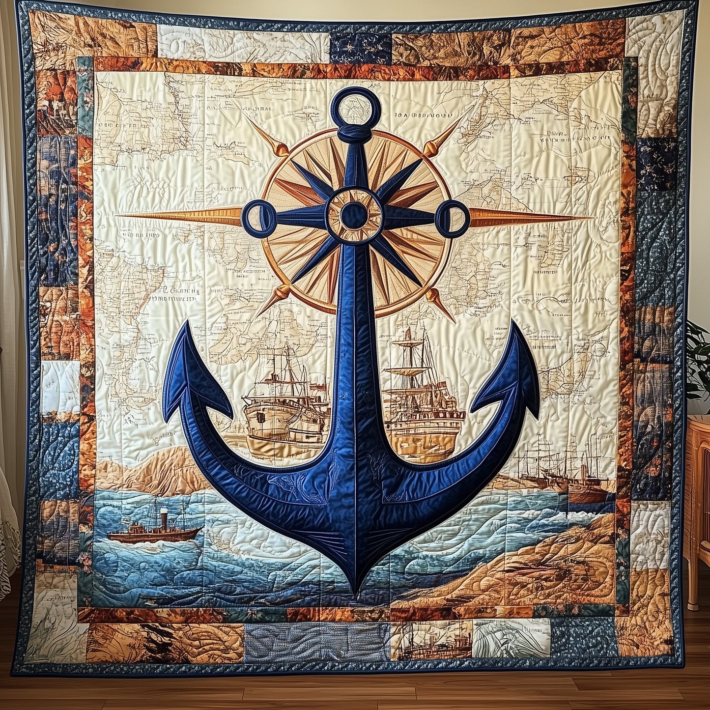 Discovery Anchor Quilted Blanket GFTONL3219