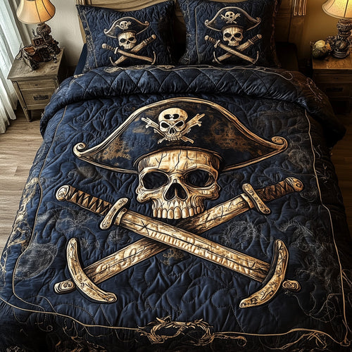 Skull Pirate 3-Piece Quilted Bedding Set GFTONL3227