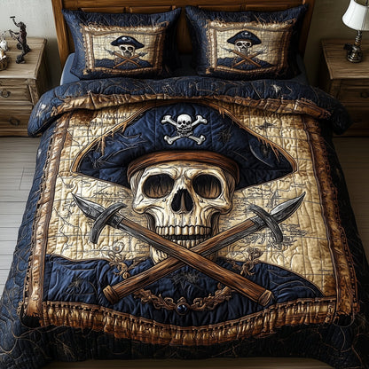 Skull Pirate 3-Piece Quilted Bedding Set GFTONL3228