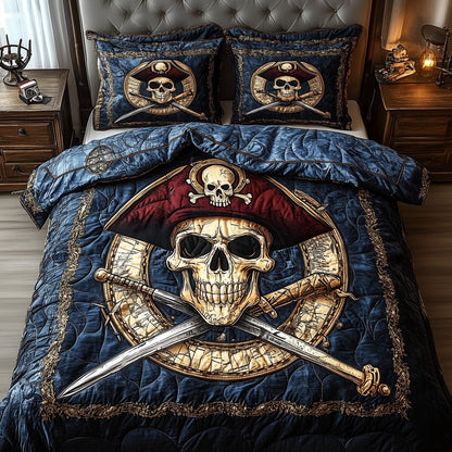 Skull Pirate 3-Piece Quilted Bedding Set GFTONL3230