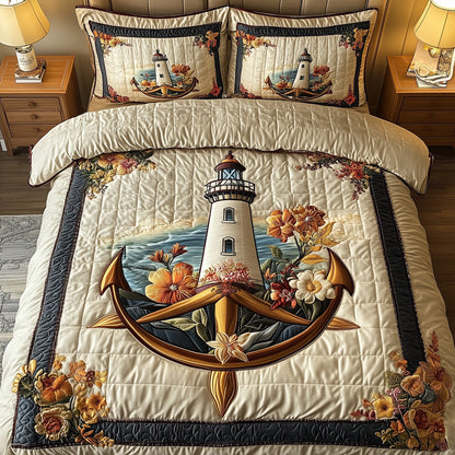 Lighthouse Anchor 3-Piece Quilted Bedding Set GFTONL3235