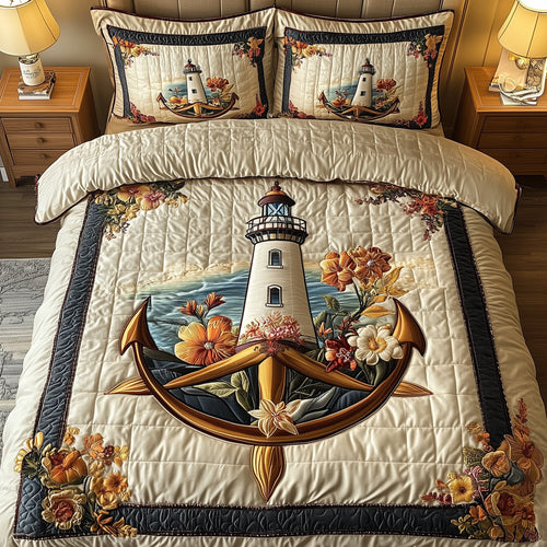 Lighthouse Anchor 3-Piece Quilted Bedding Set GFTONL3235