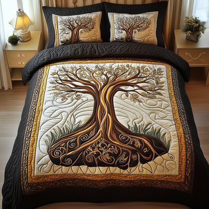 Tree Of Life 3-Piece Quilted Bedding Set GFTONL3304