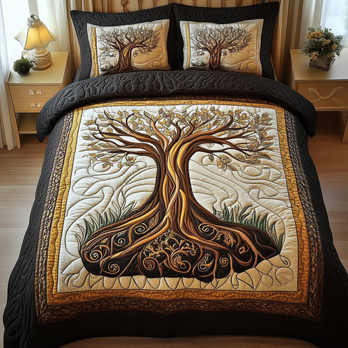 Tree Of Life 3-Piece Quilted Bedding Set GFTONL3304