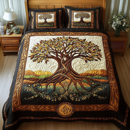 Tree Of Life 3-Piece Quilted Bedding Set GFTONL3306