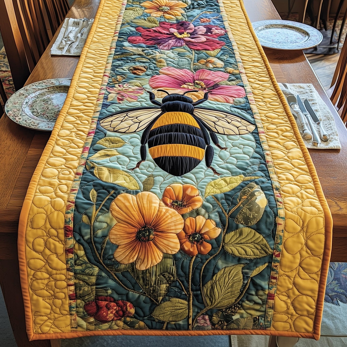 Bee Harmony Quilted Table Runner GFTONL3356