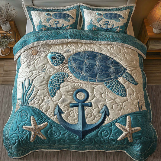 Turtle’s Haven 3-Piece Quilted Bedding Set GFTONL3415