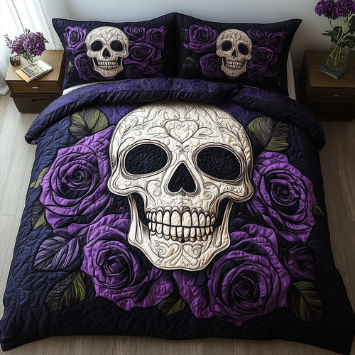Vintage Skull 3-Piece Quilted Bedding Set GFTONL3510